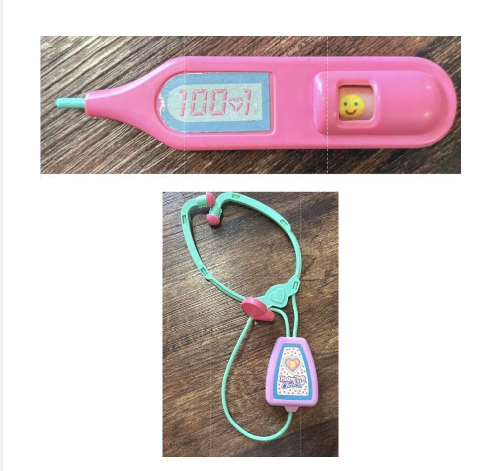 Vintage 1993 Kenner Baby Check Up Stethoscope & Thermometer Playset